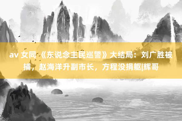 av 女同 《东说念主民巡警》大结局：刘广胜被捕，赵海洋升副市长，方程没捐躯|辉哥